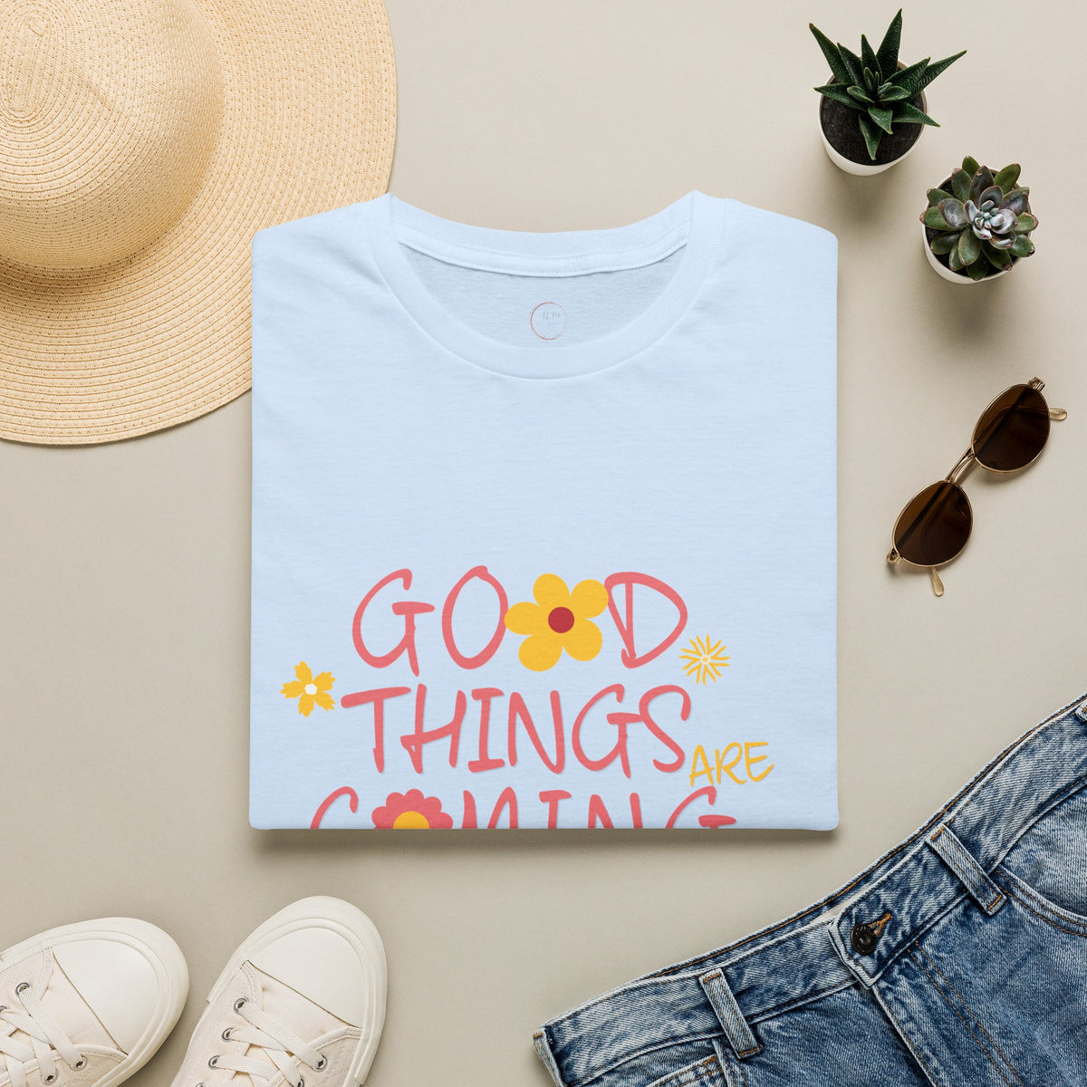 Good Things Are Coming T-Shirt — Positive Floral Graphic Tee