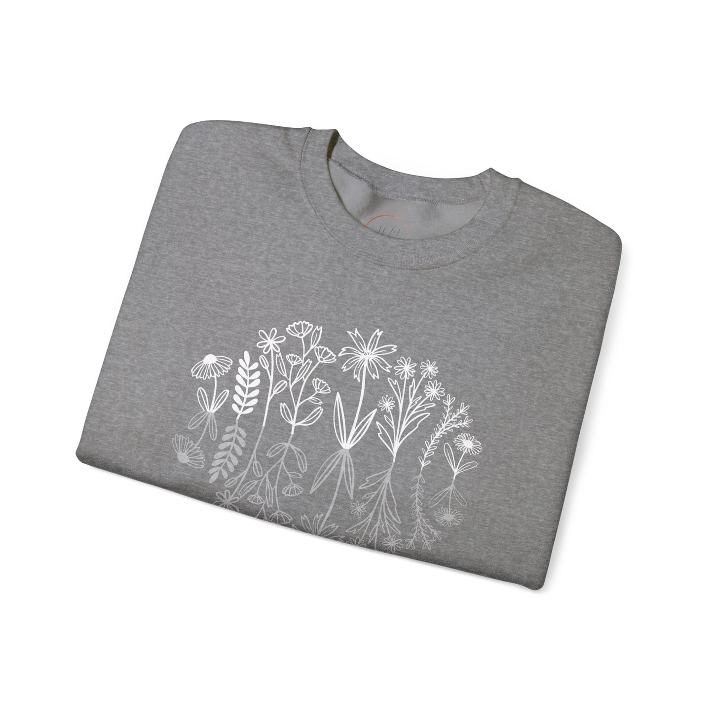 Wildflowers Sweatshirt, Flower Crewneck Sweatshirt