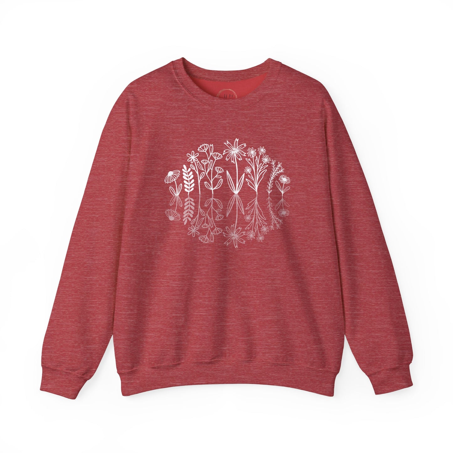 Wildflowers Sweatshirt, Flower Crewneck Sweatshirt