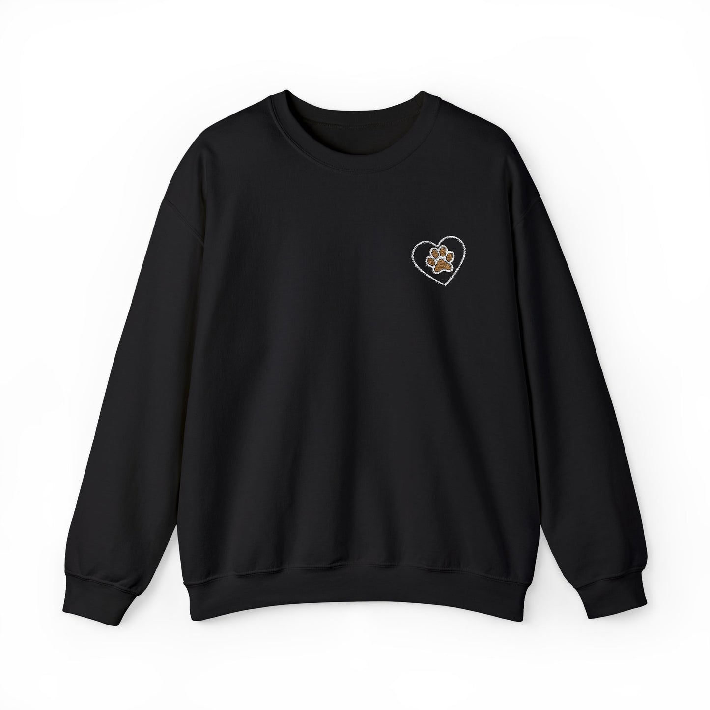 Paw in Heart Embroidered  Sweatshirt, Dog Lover Gift, Animal Embroidered Jumper, Pet Owner Apparel, Cozy Pullover, Cute Graphic Top
