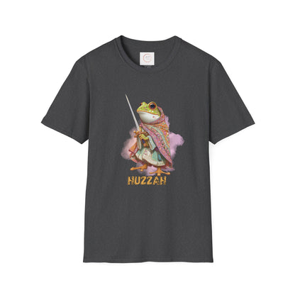 Frog Knight T-Shirt — 'Huzzah' Medieval Amphibian Graphic Tee