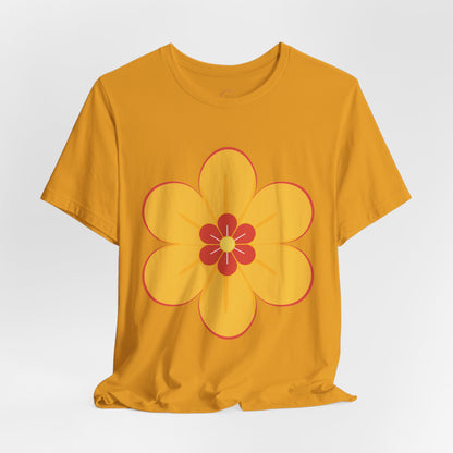 Retro Orange Flower Tee | 70s Floral Graphic T-Shirt