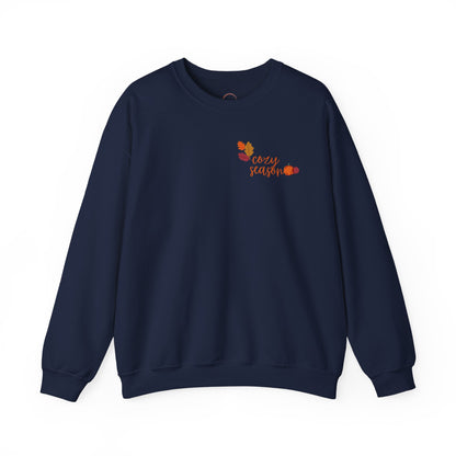 Crewneck Sweatshirt — Cozy Season Fall Leaves "Cozy Season" Design