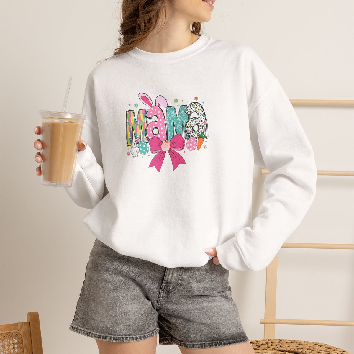 Mama Floral Ribbon Sweatshirt