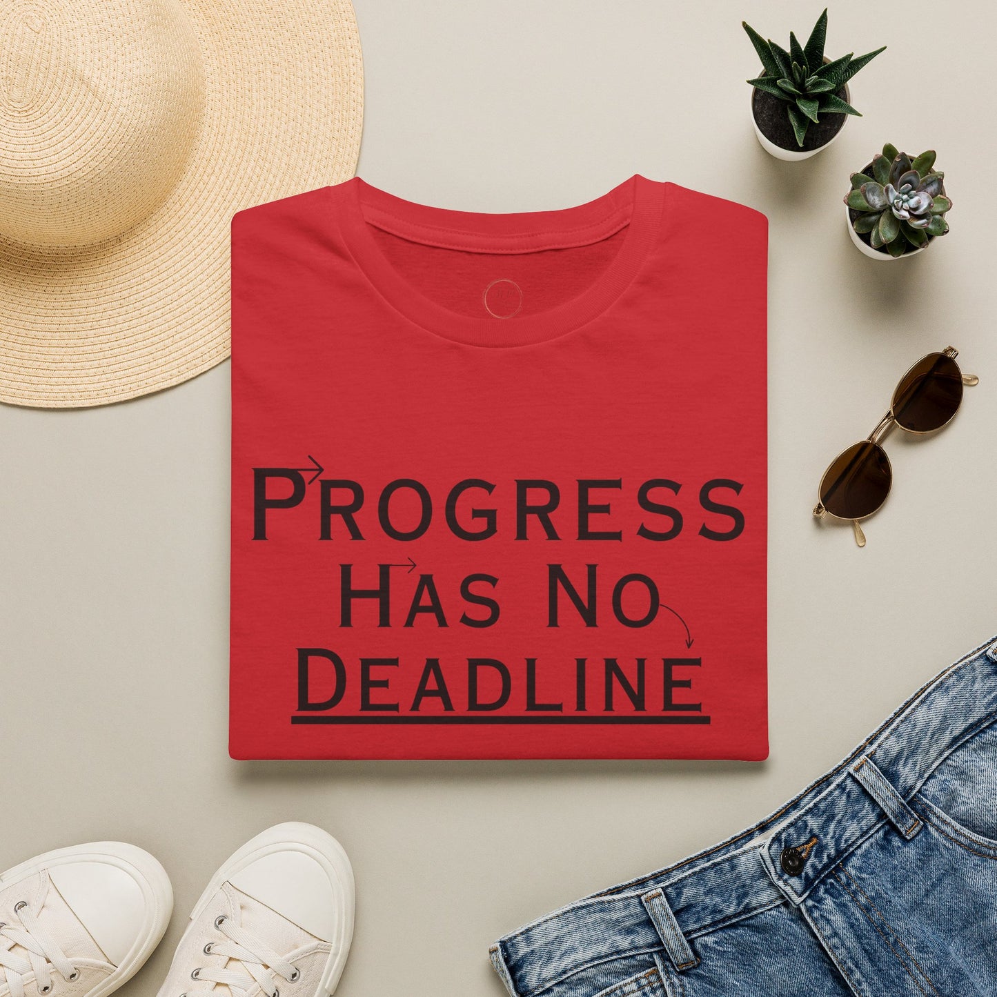 Progress Has No Deadline T-Shirt — Motivational Relaxed Tee