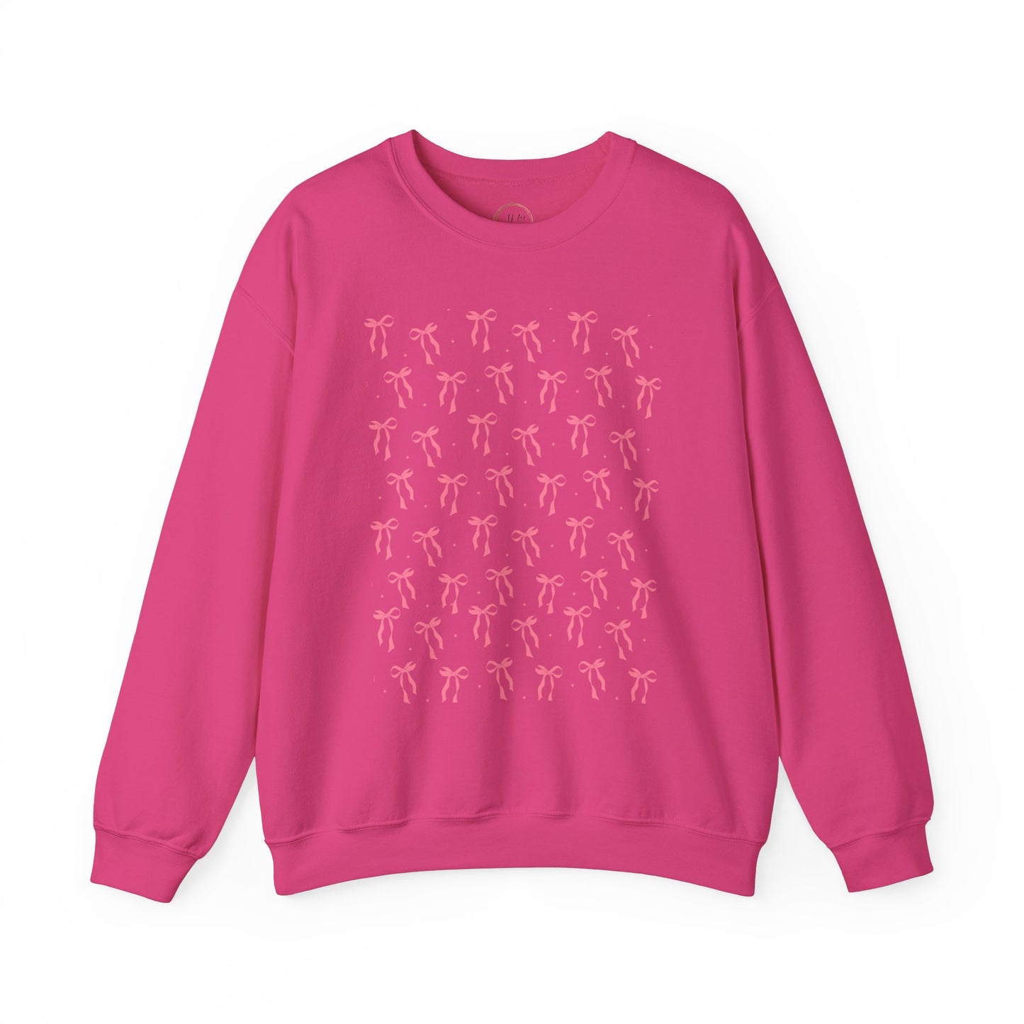 Pink Bow Unisex Sweatshirt, Coquette Aesthetic Jumper, Cute Pullover, Soft Blush