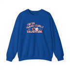 Cat Bow Valentine Unisex Sweatshirt, Claws-itively Adorable Gift, Funny Valentine's Day Jumper, Cute Kitty Lover Top, Heart Design Pullover,