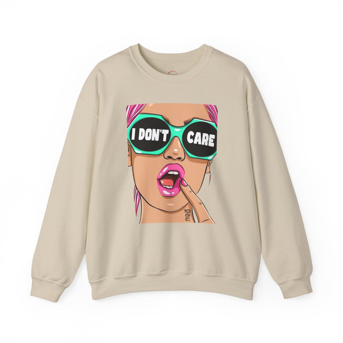 “I Don’t Care” Pop Art Crewneck Sweatshirt
