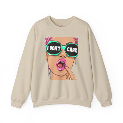 “I Don’t Care” Pop Art Crewneck Sweatshirt