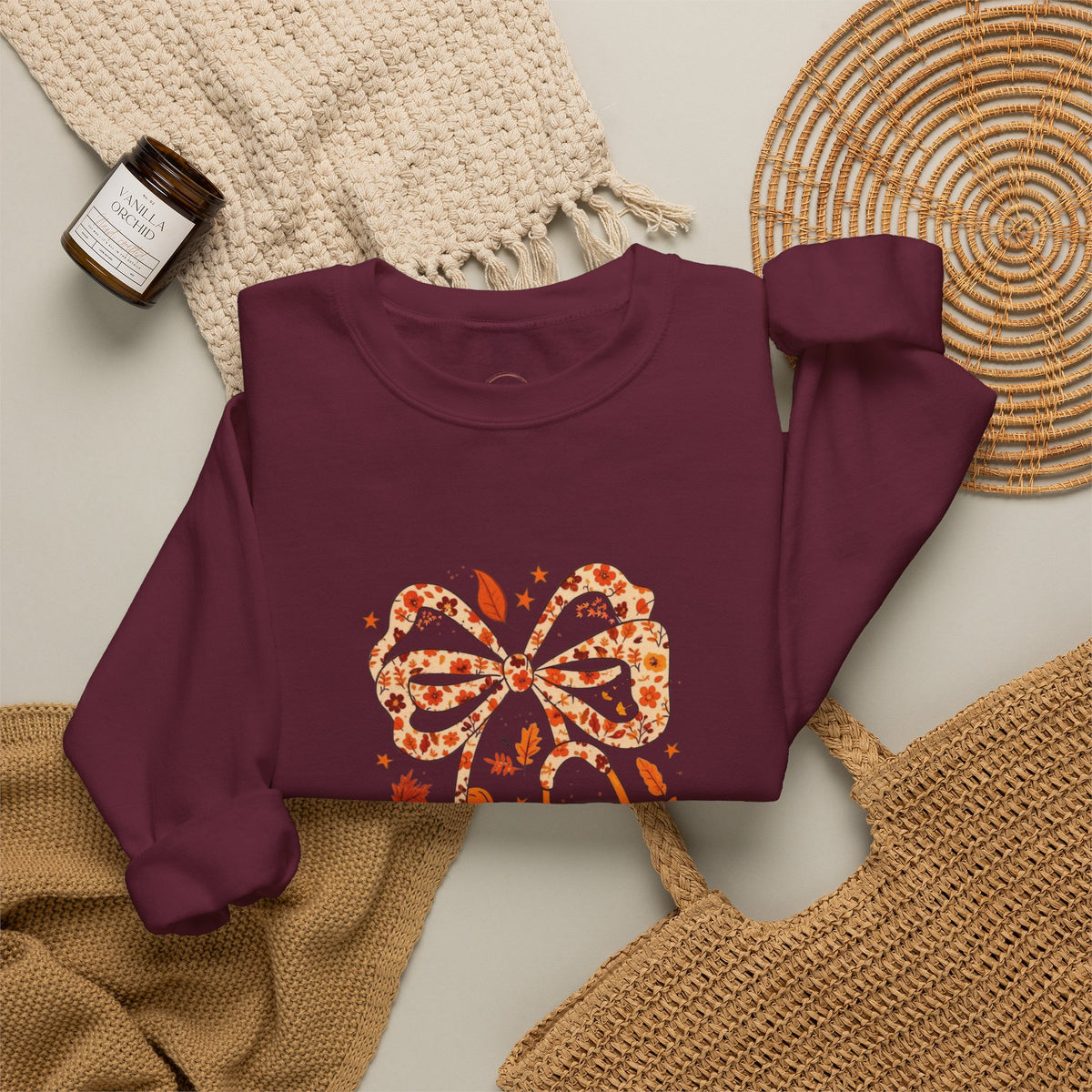 Leopard Bow Paw Print Crewneck Sweatshirt