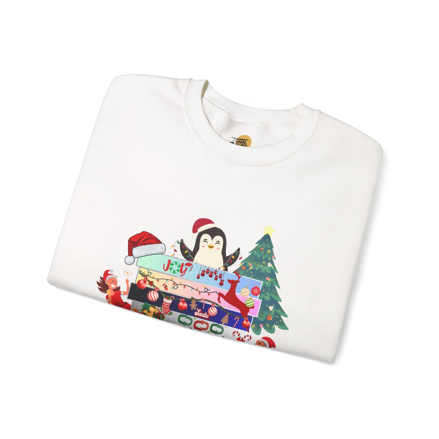 Festive Penguin Crewneck Sweatshirt, Winter Clothing, Holiday Gift, Cozy Sweater, Christmas Sweatshirt, Casual Wear