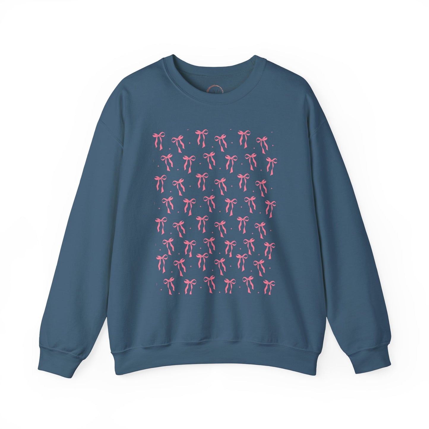 Pink Bow Unisex Sweatshirt, Coquette Aesthetic Jumper, Cute Pullover, Soft Blush