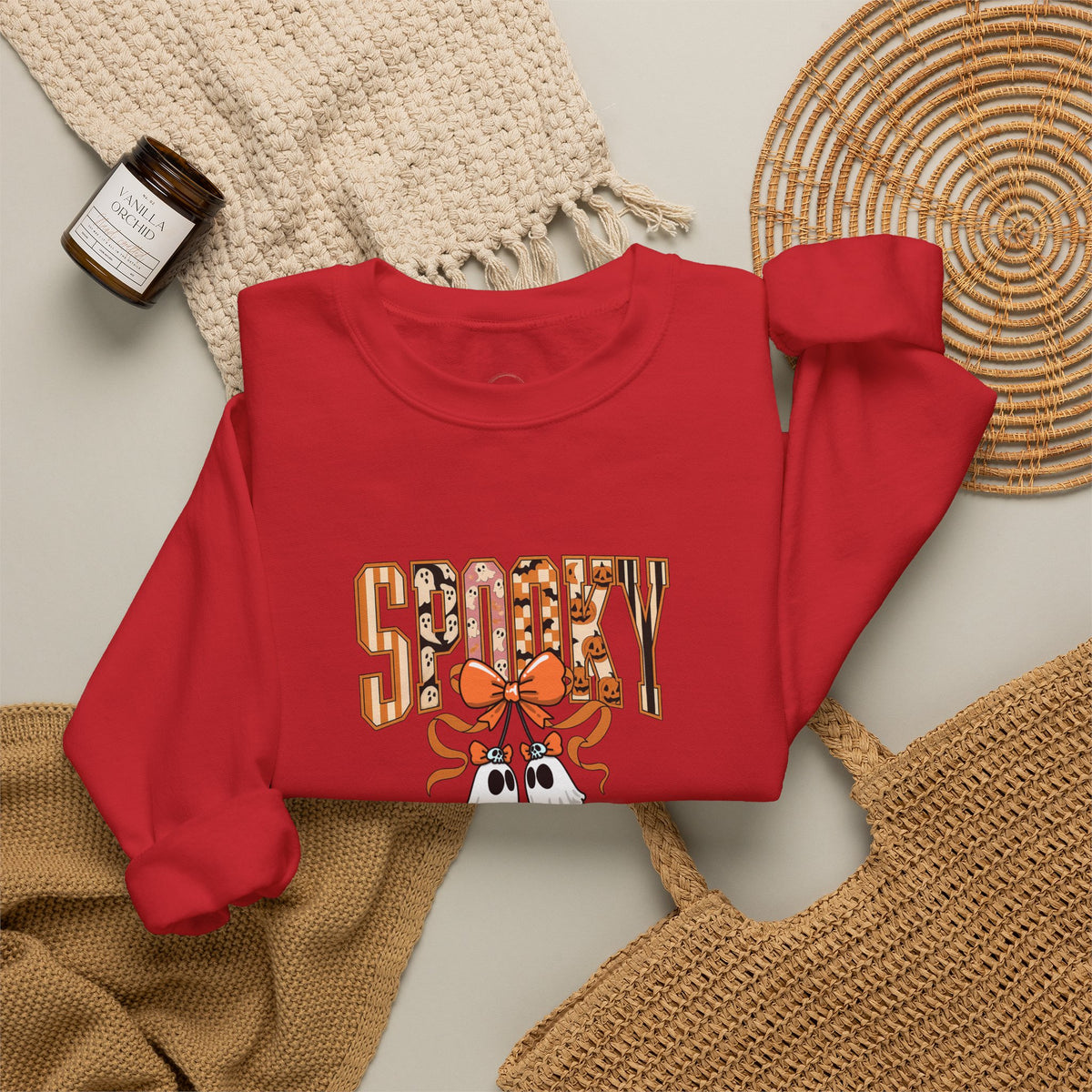 Spooky Ghost Pumpkin Crewneck Sweatshirt