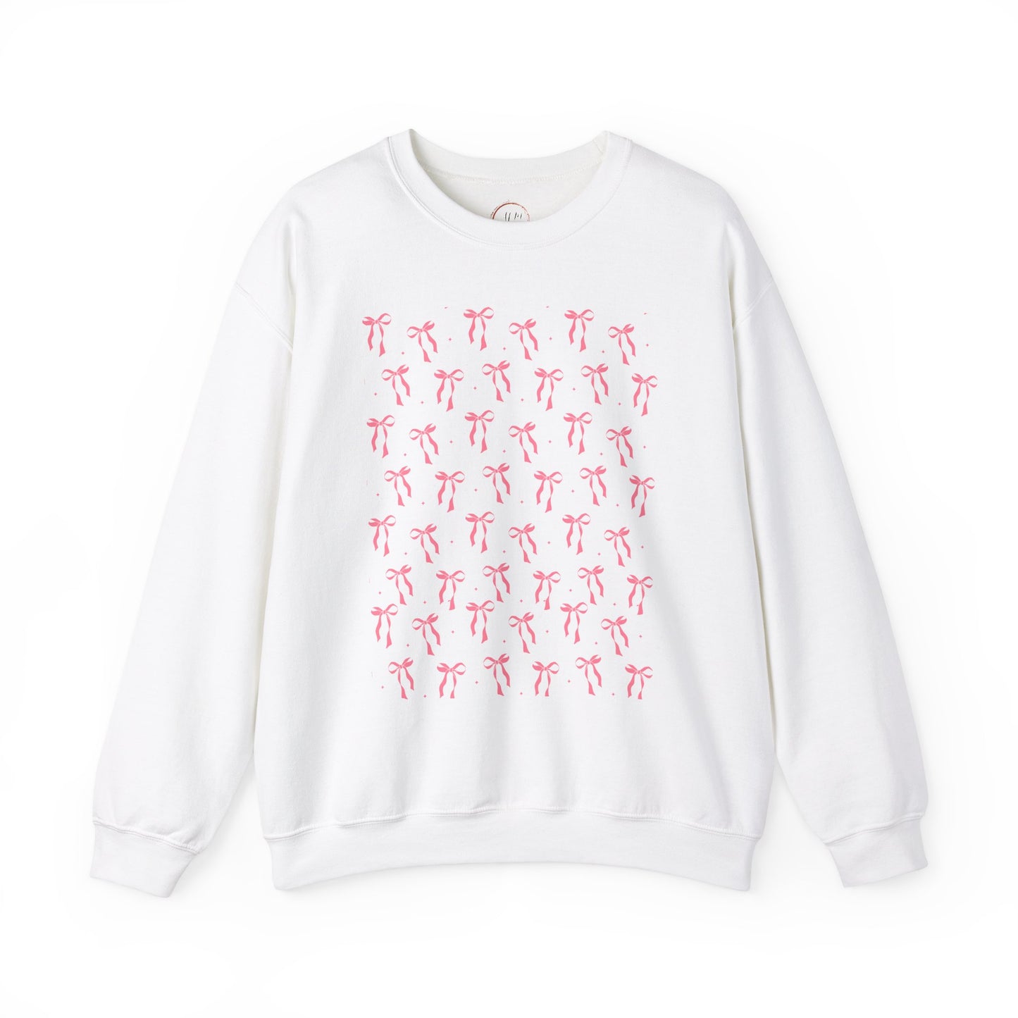 Pink Bow Unisex Sweatshirt, Coquette Aesthetic Jumper, Cute Pullover, Soft Blush