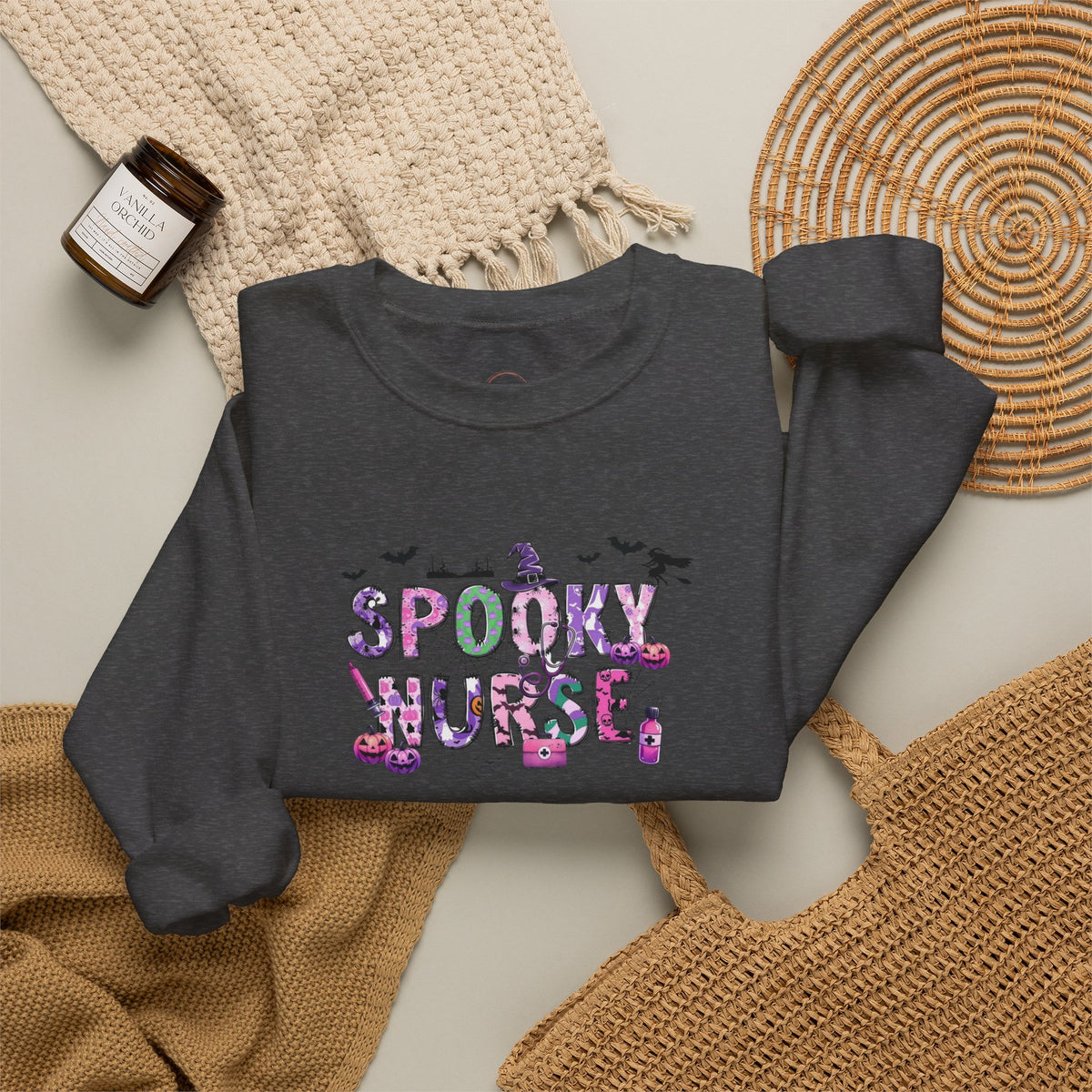 Spooky Nurse Sweatshirt – Cute Halloween Nurse Crewneck