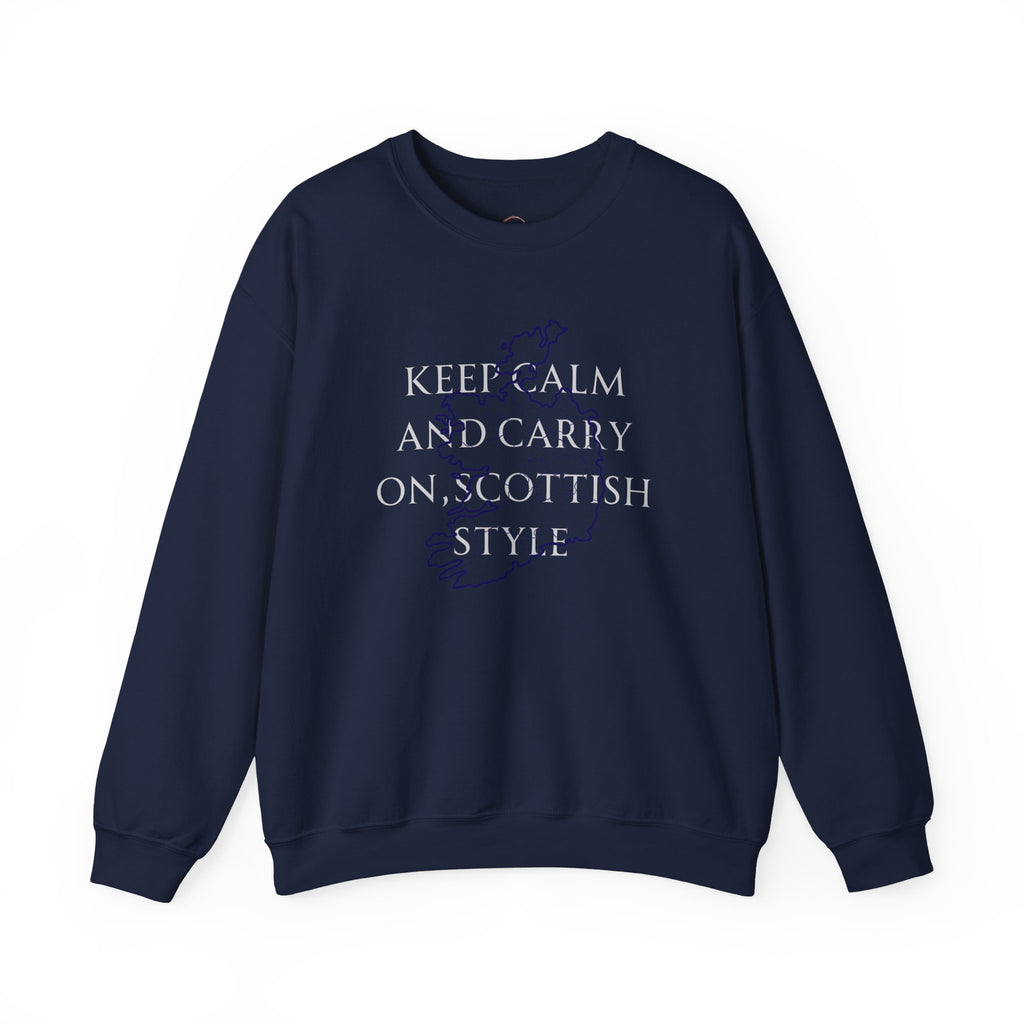 Scottish Style Unisex Sweatshirt Comfortable Outfit Keep Calm and Carry On Design - A1 Majestic