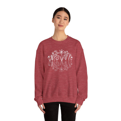 Wildflowers Sweatshirt, Flower Crewneck Sweatshirt