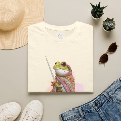 Frog Knight T-Shirt — 'Huzzah' Medieval Amphibian Graphic Tee