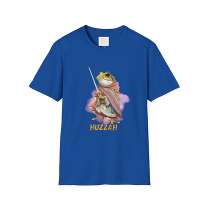 Frog Knight T-Shirt — 'Huzzah' Medieval Amphibian Graphic Tee