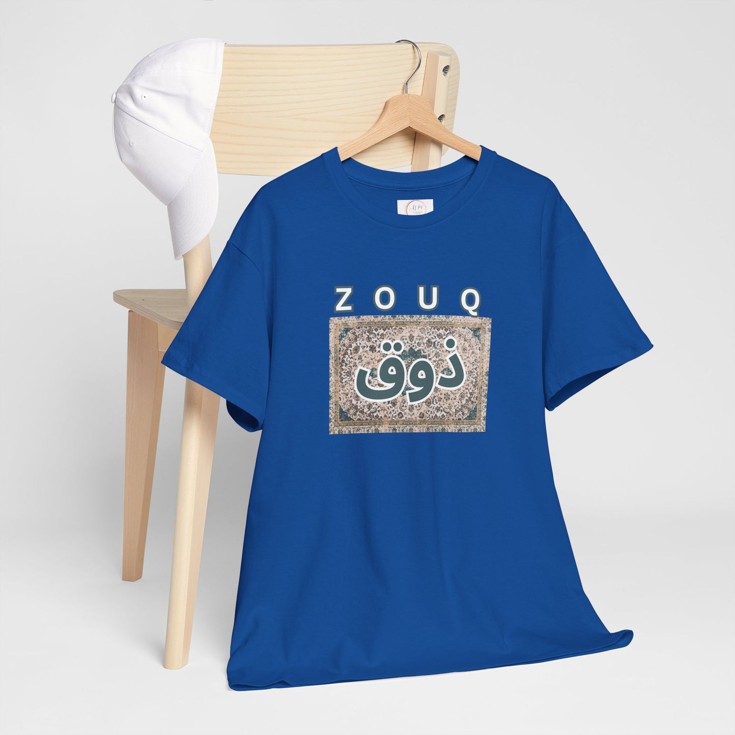 Zouq Arabic Graphic Tee — "ZOUQ / ذوق" Vintage Mosaic Design