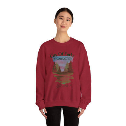 City of Forks  Sweatshirt  Forrest Crew Neck Sweatshirt