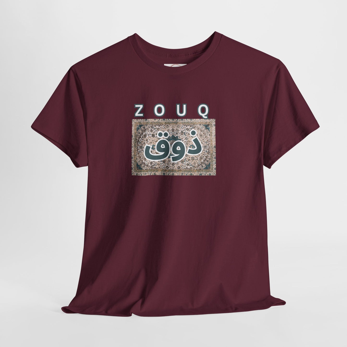 Zouq Arabic Graphic Tee — "ZOUQ / ذوق" Vintage Mosaic Design