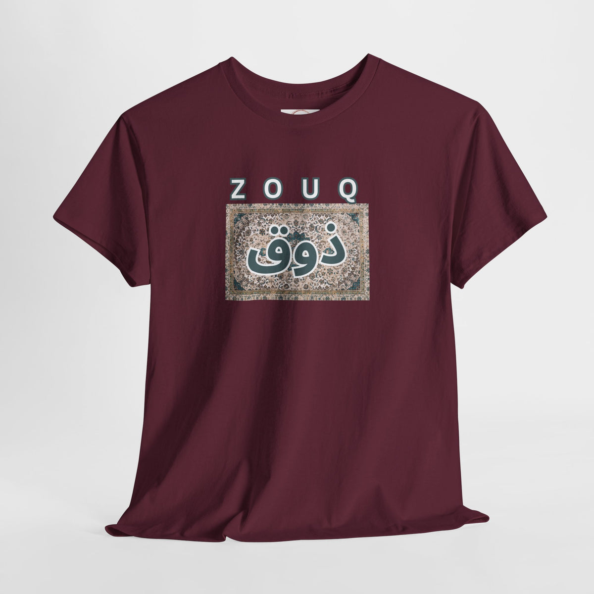 Zouq Arabic Graphic Tee — "ZOUQ / ذوق" Vintage Mosaic Design