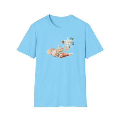 Shell Print Unisex T-Shirt | Beach-Themed Casual Summer Tee