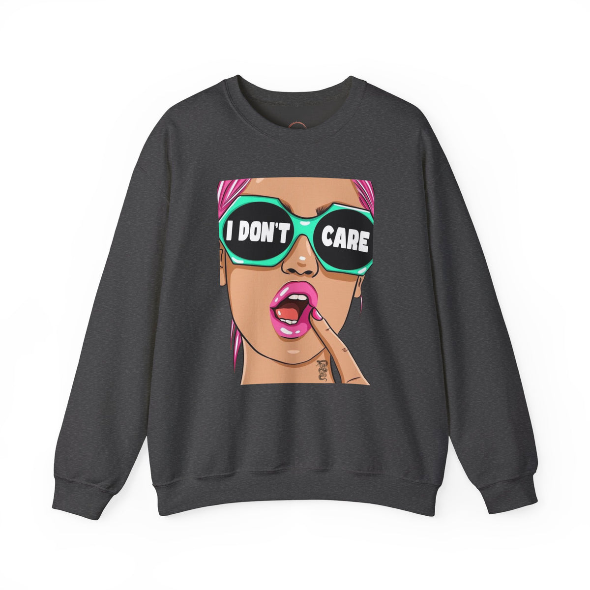 “I Don’t Care” Pop Art Crewneck Sweatshirt