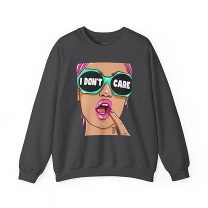 “I Don’t Care” Pop Art Crewneck Sweatshirt