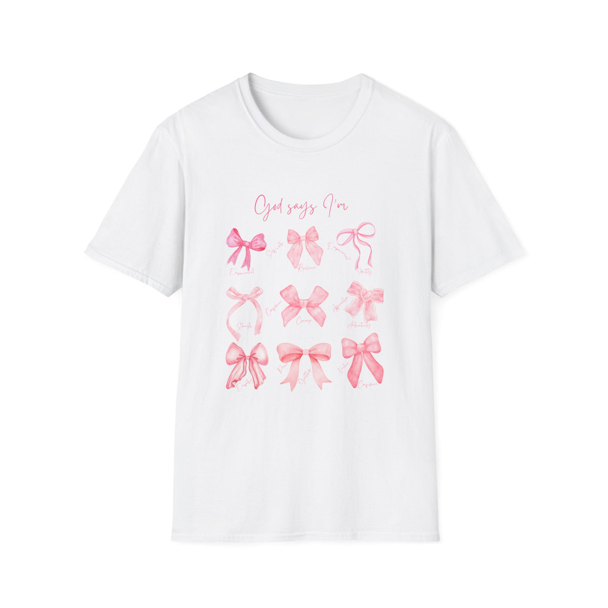 Bow Unisex Softstyle T-Shirt - Elegant Bow Design, Cute Tee for Men and Women, Stylish Shirt for Casual Wear, Gift for Fashion Lovers,