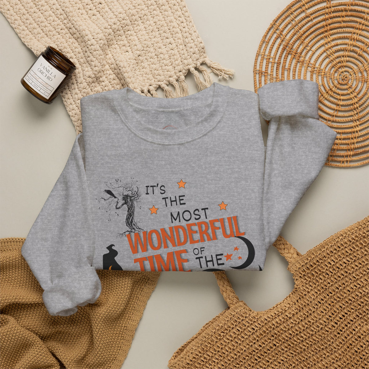 Halloween Sweatshirt — "It's the Most Wonderful Time of the Year" Cozy Crewneck