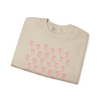 Pink Bow Unisex Sweatshirt, Coquette Aesthetic Jumper, Cute Pullover, Soft Blush