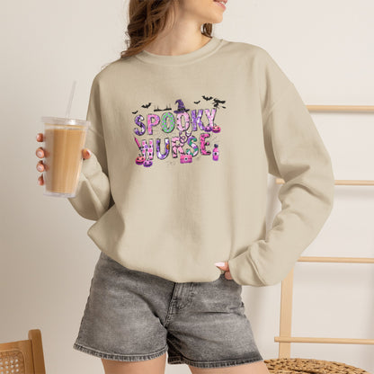 Spooky Nurse Sweatshirt – Cute Halloween Nurse Crewneck