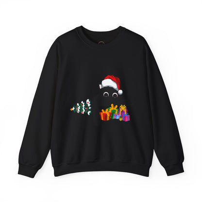 Christmas Cute Cat Sweatshirt Cat Lover Crew Neck Sweatshirt