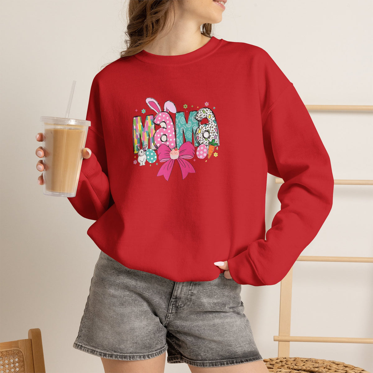Mama Floral Ribbon Sweatshirt