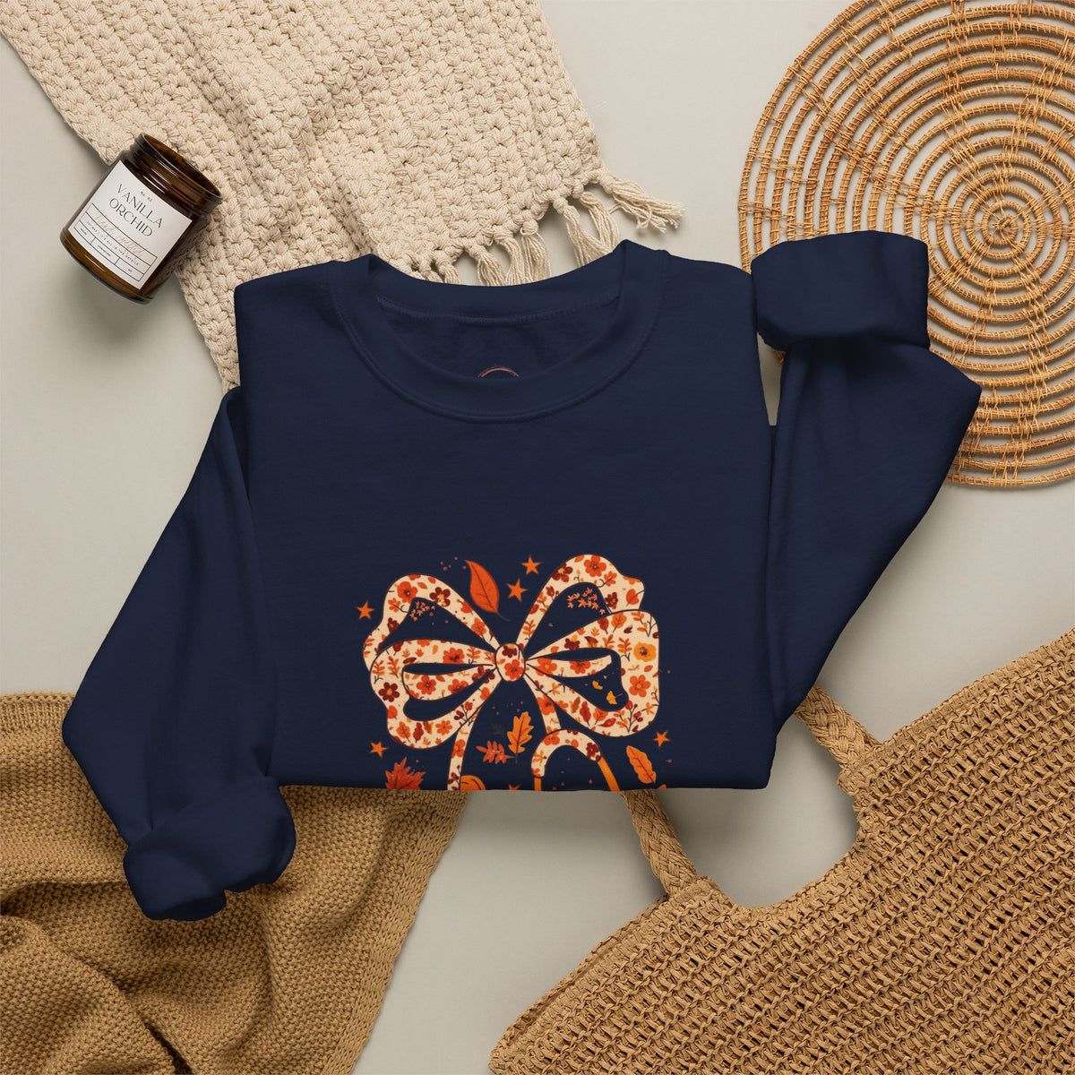 Leopard Bow Paw Print Crewneck Sweatshirt
