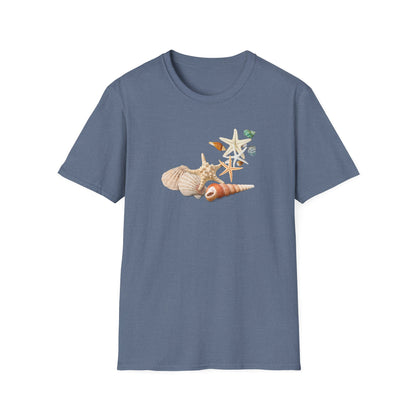 Shell Print Unisex T-Shirt | Beach-Themed Casual Summer Tee