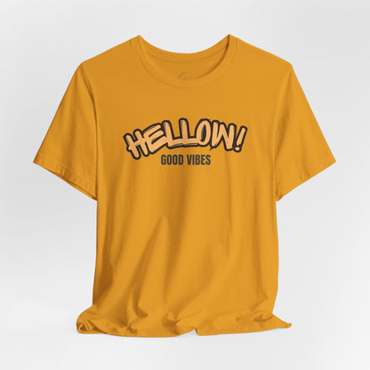 HELLOW! Good Vibes Tee | Retro Bubble Graphic T-Shirt