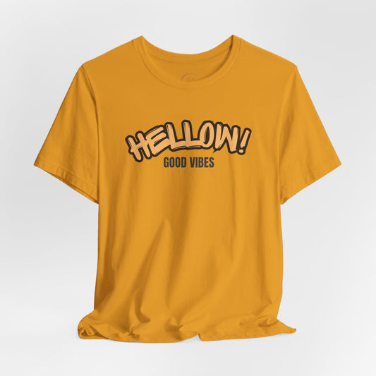 HELLOW! Good Vibes Tee | Retro Bubble Graphic T-Shirt