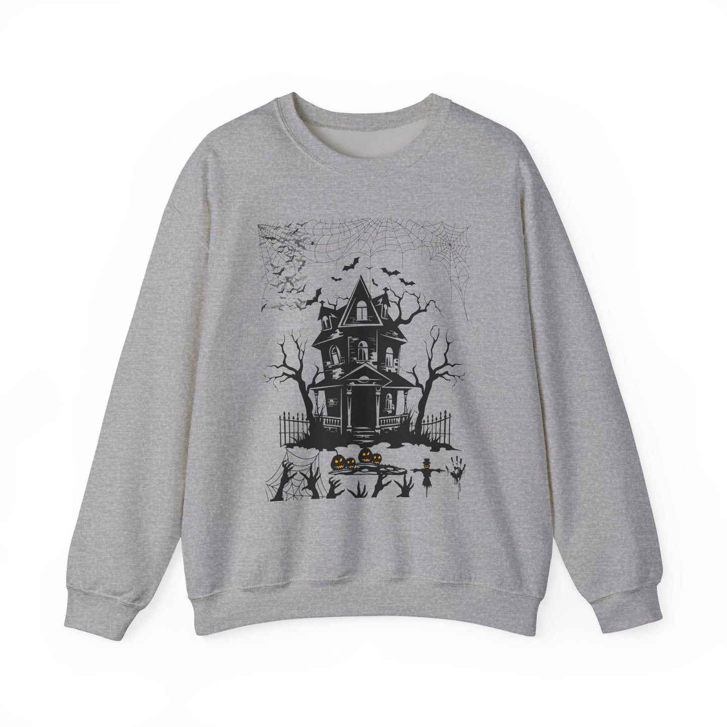 Haunted House Sweatshirt, Cozy Halloween Crewneck, Spooky Gift, Autumn Fashion, Unisex Sweatshirt, Halloween Apparel, Night Outwear