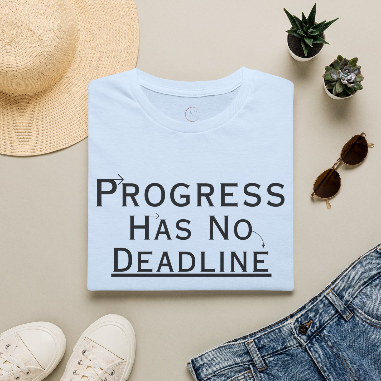 Progress Has No Deadline T-Shirt — Motivational Relaxed Tee