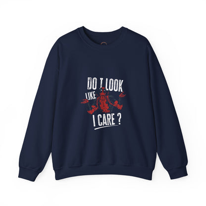 Do I Look Like I Care? Crewneck Sweatshirt — Funny Sarcastic Floral Pullover