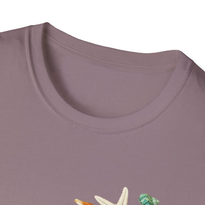 Shell Print Unisex T-Shirt | Beach-Themed Casual Summer Tee