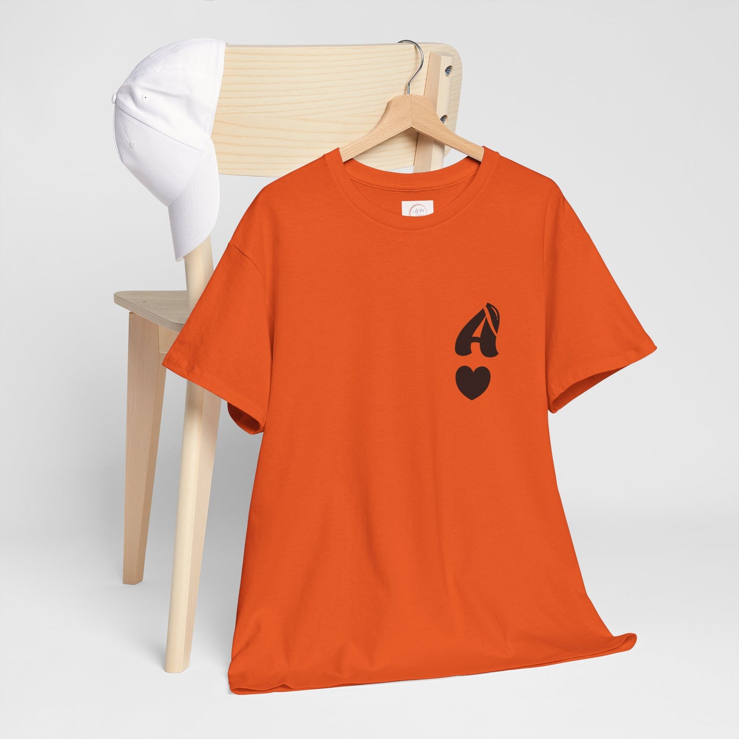 Initial Heart Tee — Minimalist 'A' Monogram T-Shirt