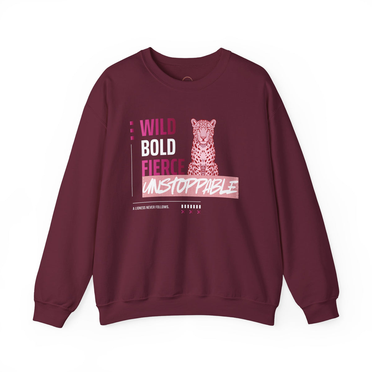 Crewneck Sweatshirt — Wild Bold Fierce Unstoppable Leopard Graphic