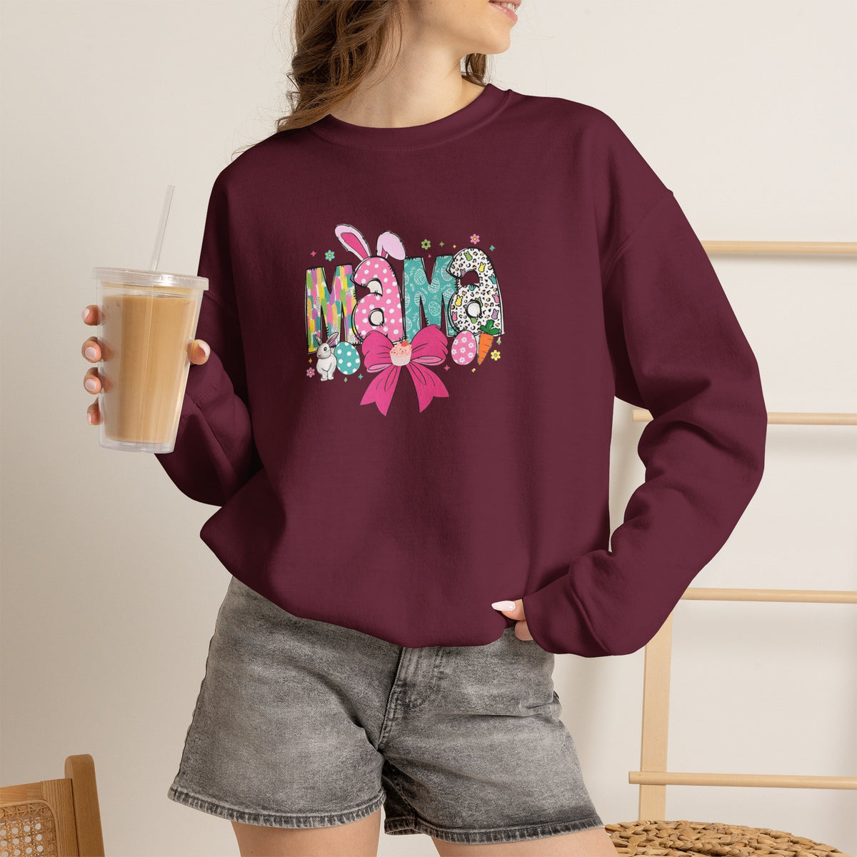 Mama Floral Ribbon Sweatshirt