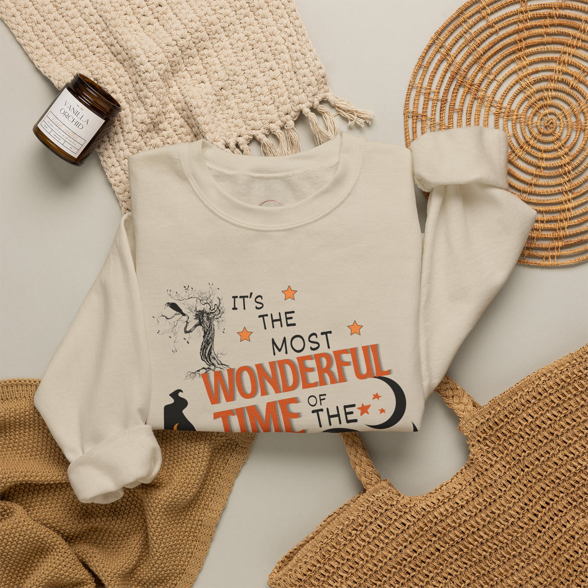 Halloween Sweatshirt — "It's the Most Wonderful Time of the Year" Cozy Crewneck