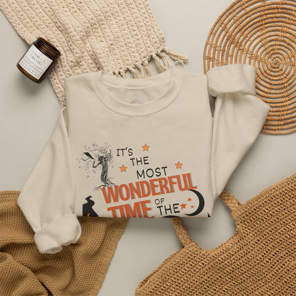 Halloween Sweatshirt — "It's the Most Wonderful Time of the Year" Cozy Crewneck