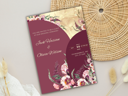 Wedding Invitation Bundle, RSVP, Thank You Card, Table Card, Menu Card, Reception Card, Details Card. WI270